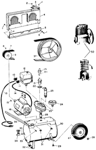 Air-Compressor Parts Diagram and Parts List for VT3160  Campbell Hausfeld Compressor